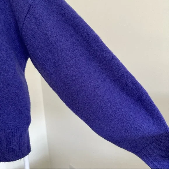 & Other Stories Blue Oversized Mock Neck Sweater, 8% Wool, Size XS - Picture 6 of 15